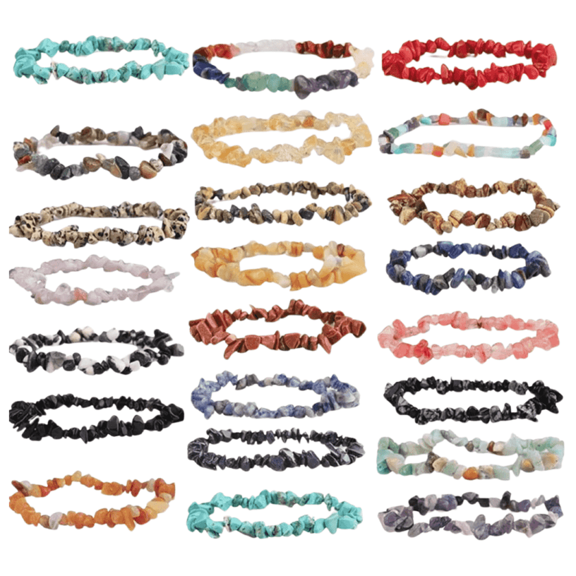 Natural Crystal Chip Bracelets Beaded Healing Gravel Chipped Stone Beads Bracelet Elastic Jewelry Model For Girls Gifts - Image 4