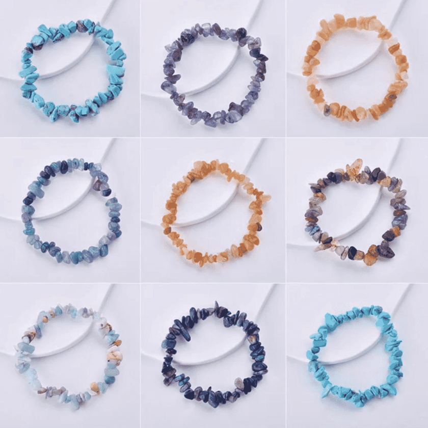 Natural Crystal Chip Bracelets Beaded Healing Gravel Chipped Stone Beads Bracelet Elastic Jewelry Model For Girls Gifts - Image 5