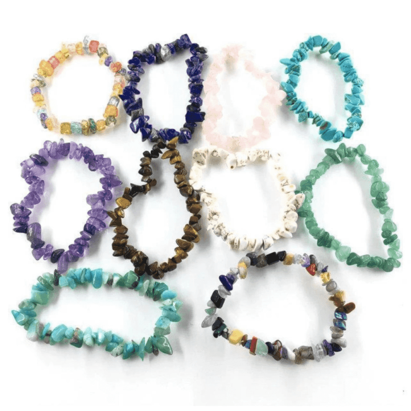 Natural Crystal Chip Bracelets Beaded Healing Gravel Chipped Stone Beads Bracelet Elastic Jewelry Model For Girls Gifts - Image 2