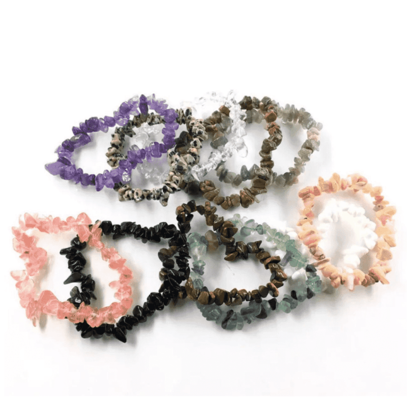 Natural Crystal Chip Bracelets Beaded Healing Gravel Chipped Stone Beads Bracelet Elastic Jewelry Model For Girls Gifts - Image 3